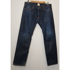 Jean machine mens 34×32 straight jeans pants blue Japanese fabric